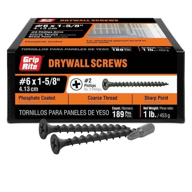 158CDWS1 - #6 x 1-5/8-in Bugle Coarse Thread Drywall Screws 1-lb ( 189 -Pack )