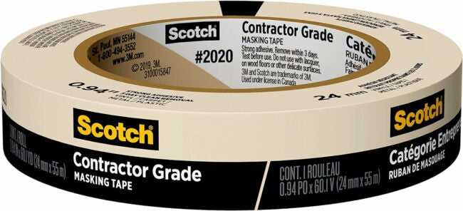 3M-2020-24 - MASKING TAPE CONTRACTOR GRADE- 1″ x 60 YDS