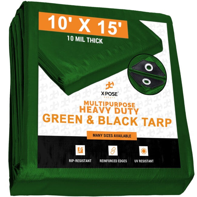 TP-HD1015 - TARPAULIN-HD 10 mil GREEN- 10 FTx 15 FT
