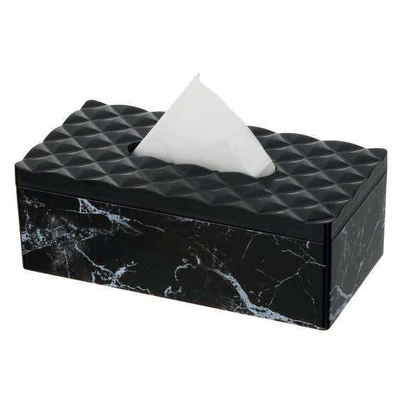 1238 - Tissue Box Black W/ Marble Printing