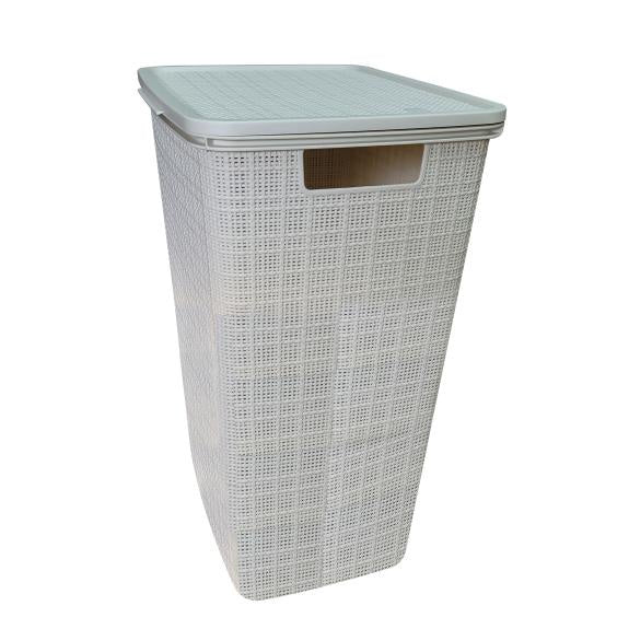 1663 - Plastic Laundry Basket, Beige