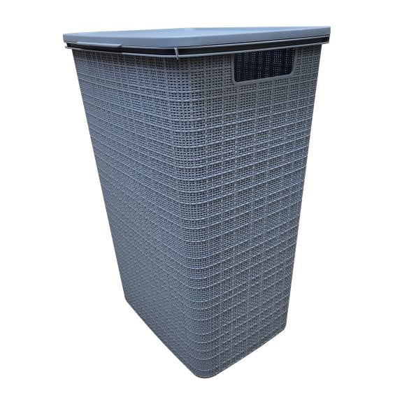 1663 -Plastic Laundry Basket, Light Grey
