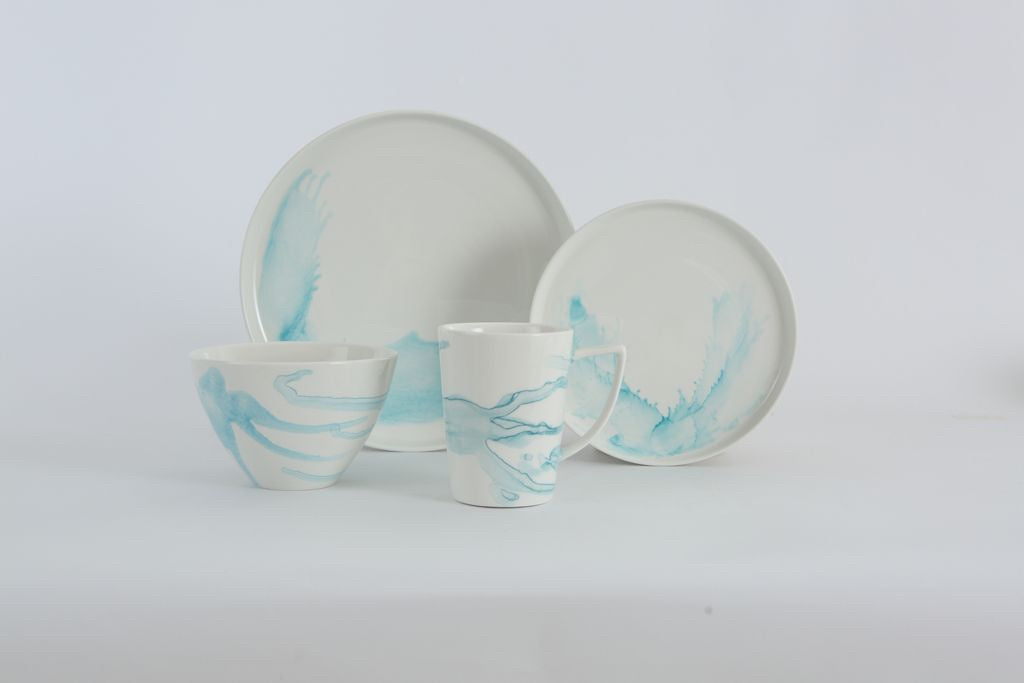 VC-1601-SB - Vikko Classic - Sunset Blue, Fine Porcelain 16 Pc Dinnerware Set