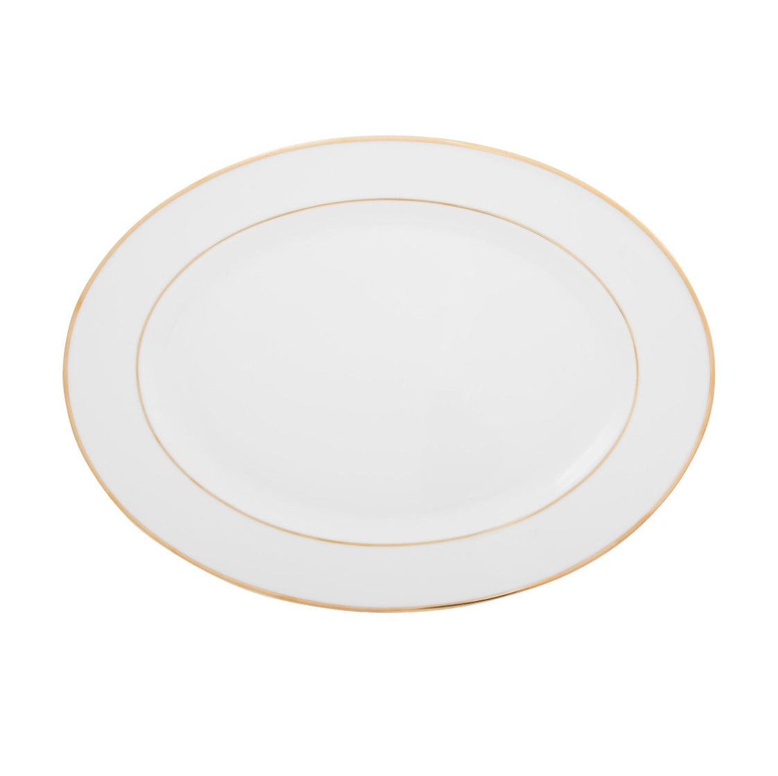 VL-2044-ODG - Vikko Luxe - Louise Gold, White, 14"" Oval Dish