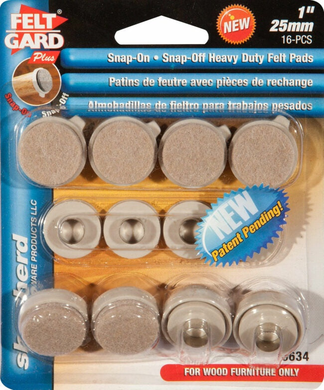 SH3634-CD/8 - FELT GARD-SNAP-ON/OFF PADS 1″