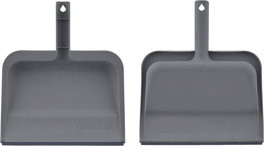 1242 - Superio Clip-on dustpan with rubber lip, grey