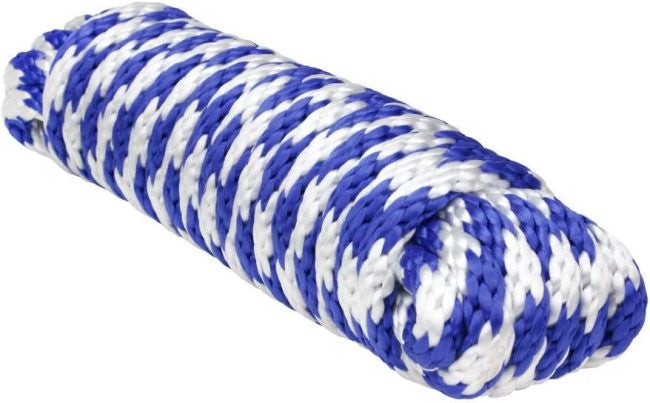 LII-P-8 - BRAIDED 100ft BLUE & WHITE – POLY