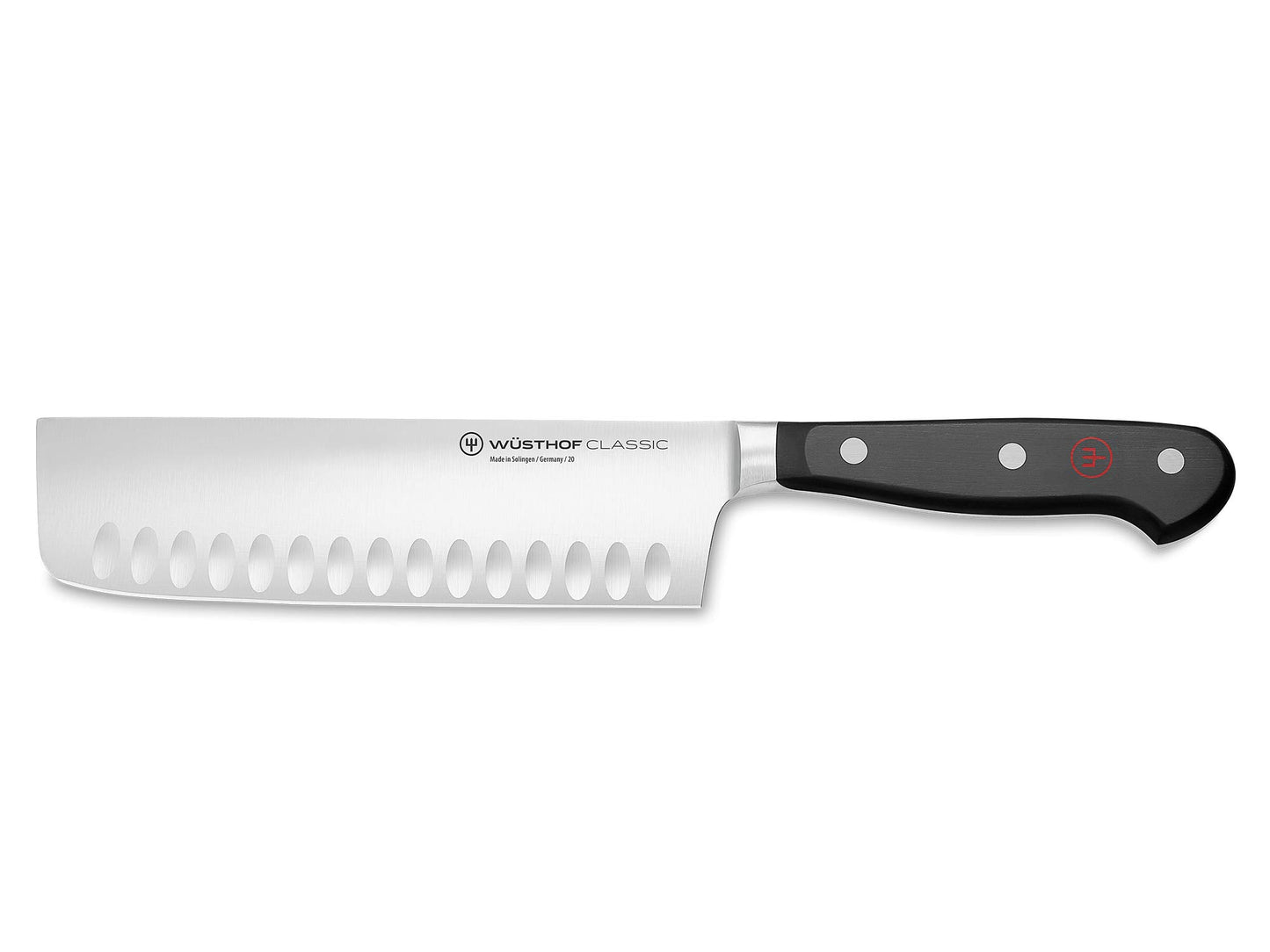 W-4193/17 -1040132617 - Wusthof - Classic Nakiri Knife, Straight, Granton Blade, 7"", Black