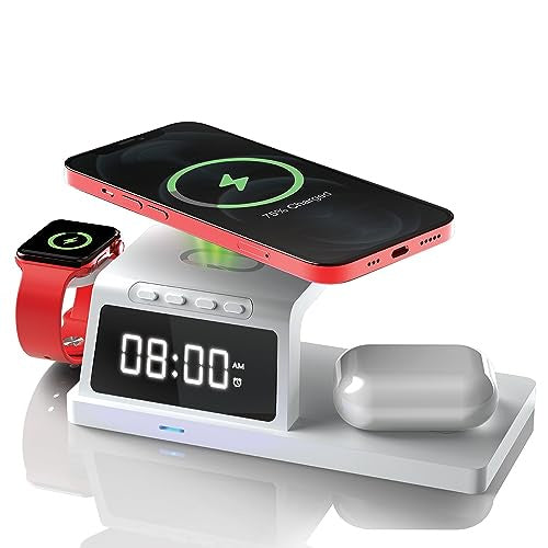 CHA-CX5278WH - 4 in 1 Wireless Charging Alarm Clock