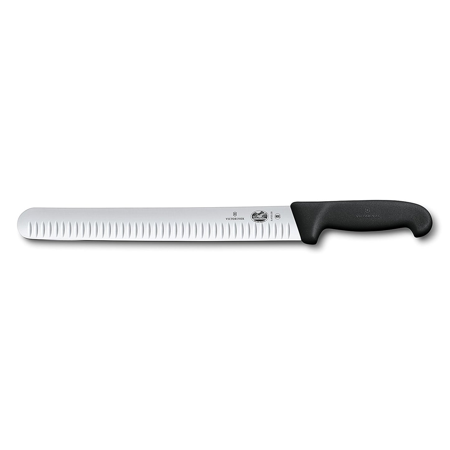 5.4723.30/47645 - Fibrox Pro Slicing Knife, Straight,Granton Blade, 12 "", Black