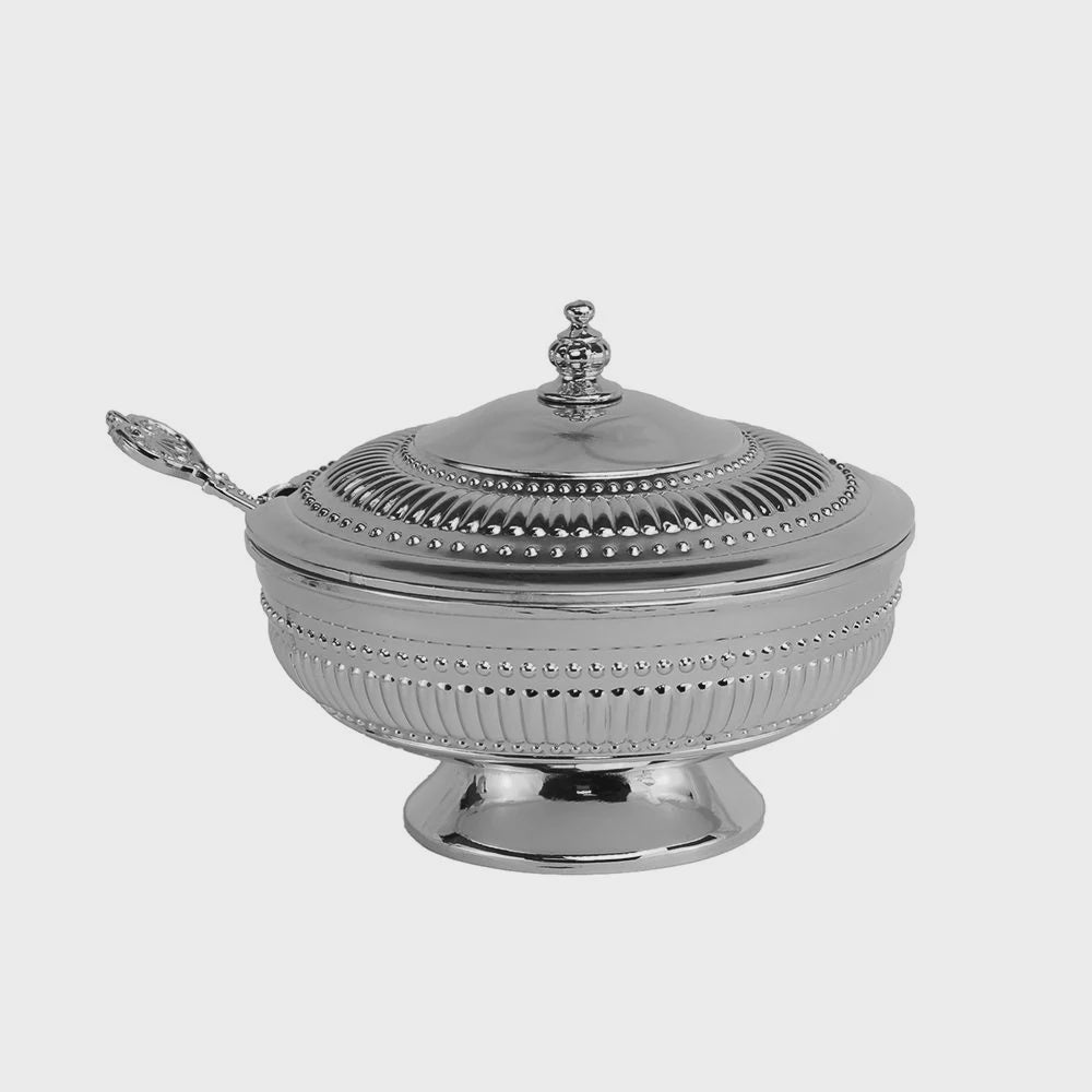 J-HDB-SL - Honey Dish Beaded Design Silver