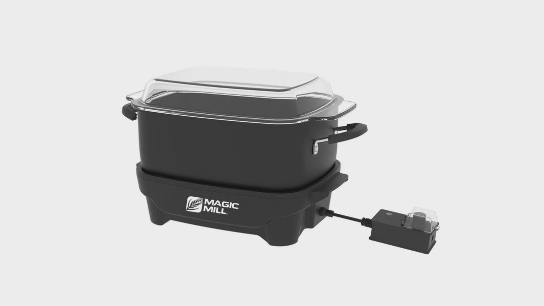 MSC726 - MAGIC MILL 7.5 QT SLOW COOKER WITH FLAT GLASS COVER BLACK POT