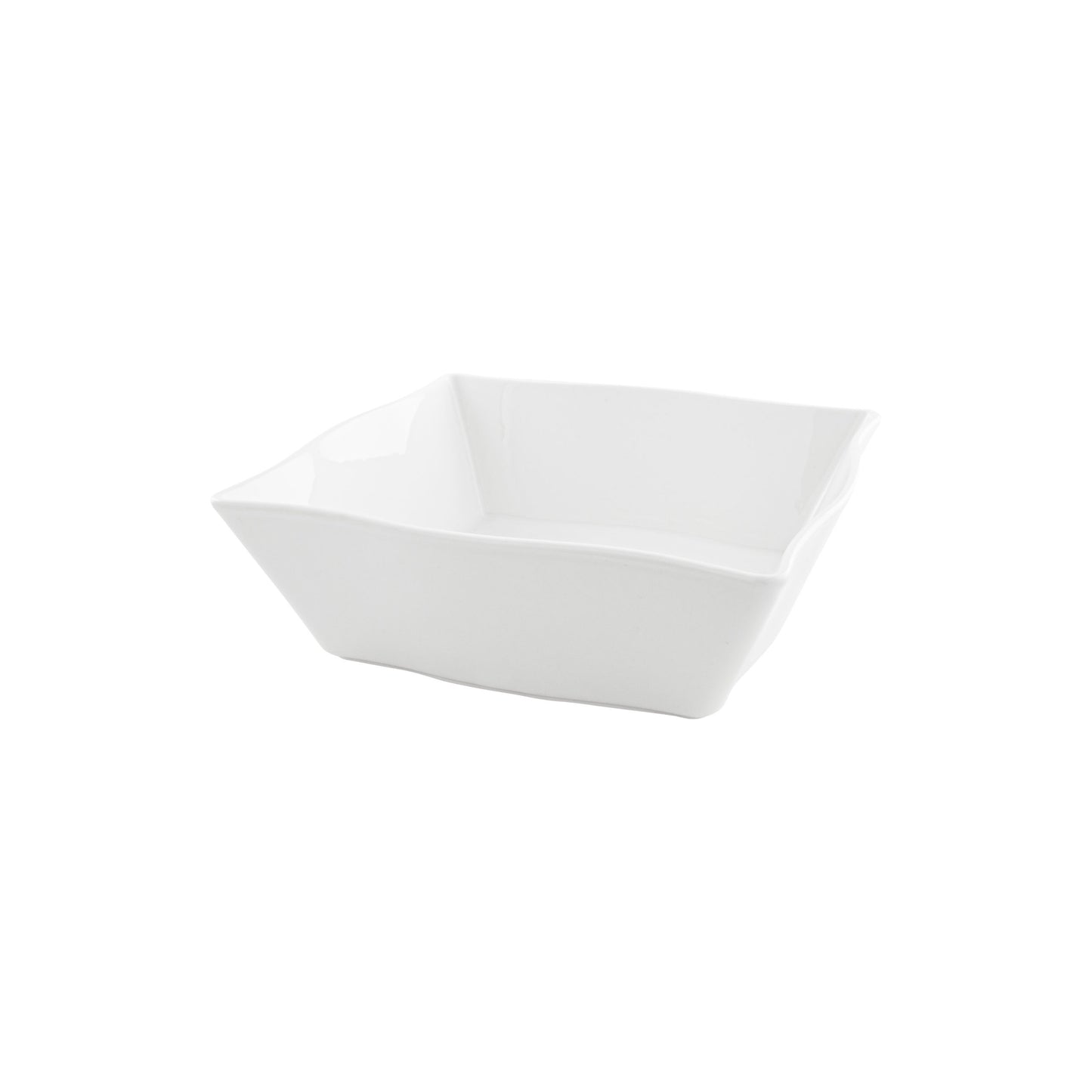 VL-2028 - Vikko Lightning - Square Wavy White Bowl, 8.75""