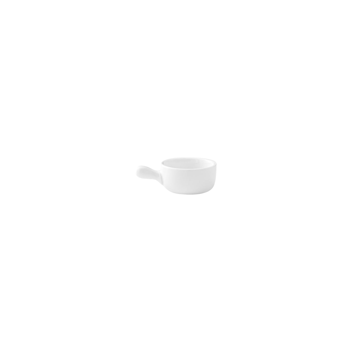 VL-3121 - Vikko Lightning - Mini White Onion Soup Bowl with Handle, 1.4 oz