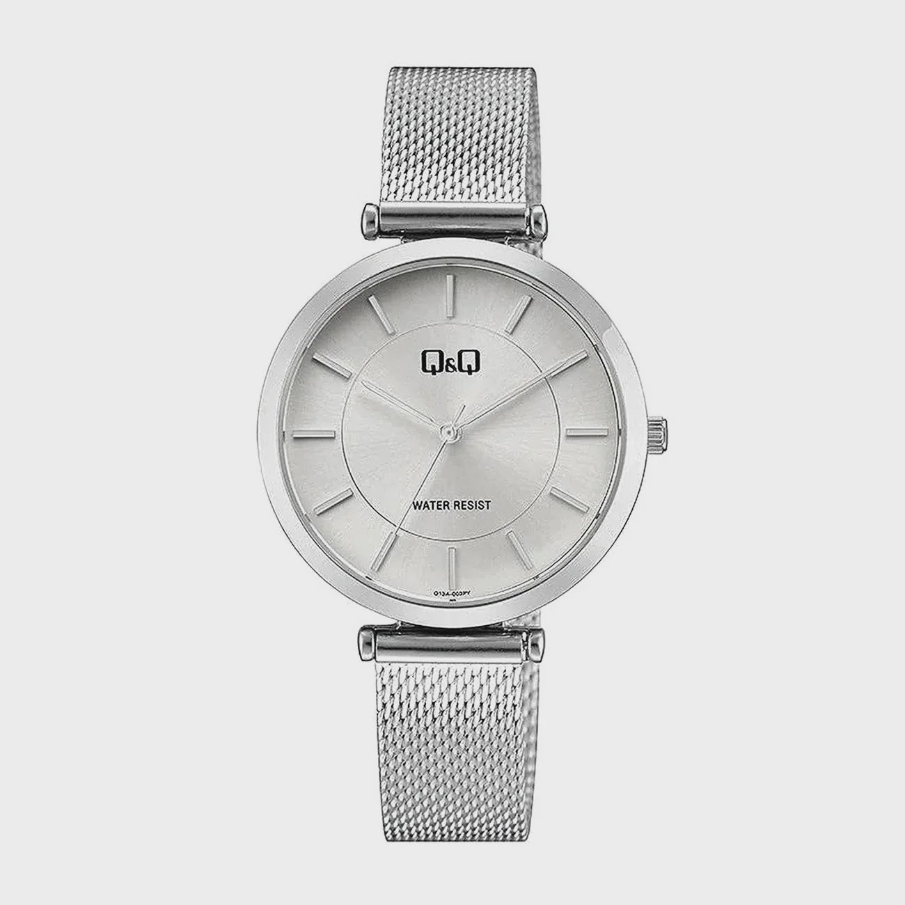 QQQ13A-003PY - Q&Q Analog Silver Mesh Silver Dial Watch