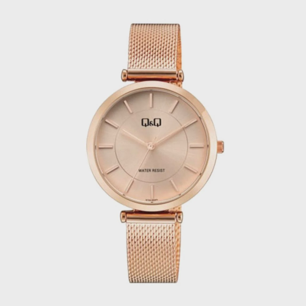 QQQ13A-005PY - Q&Q Analog Rose Gold Mesh Rose Gold Dial Watch