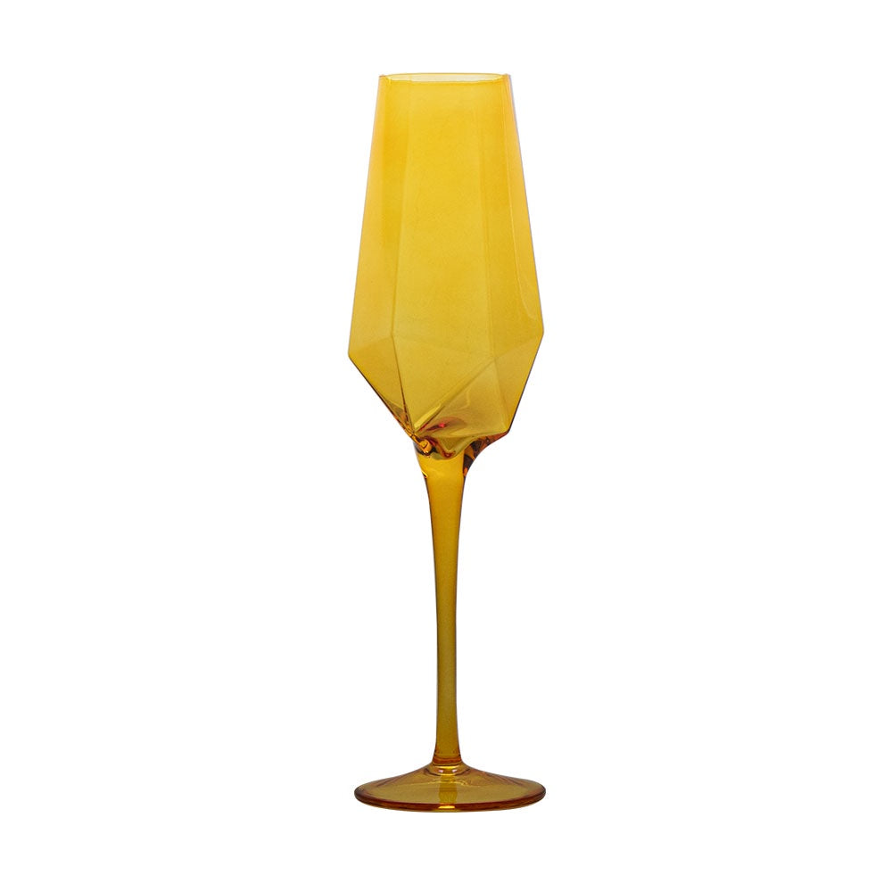 VD-7015-YL - Vikko Decor - Sparkle, Yellow, Champagne Flute, Glass, 15 Oz