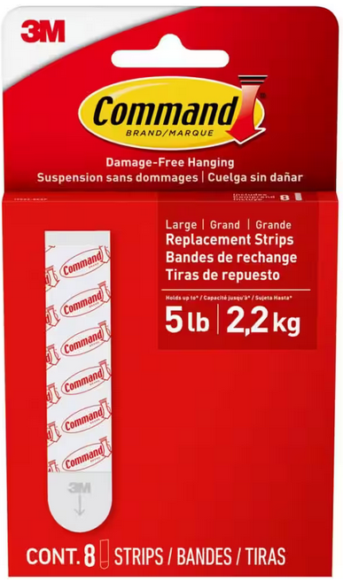 3M-17023-8 - REPLACE STRIPS-LARGE/ 8 PACK