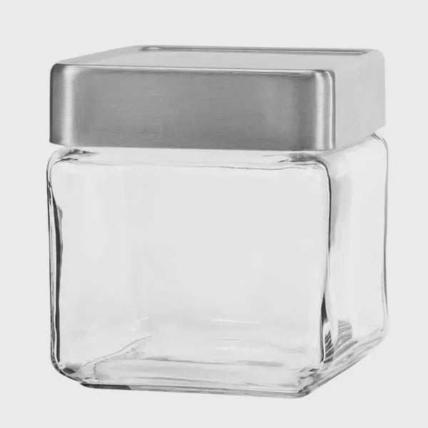85753 - Anchor Hocking 1qt Stackable Jar w Brushed Metal Lid