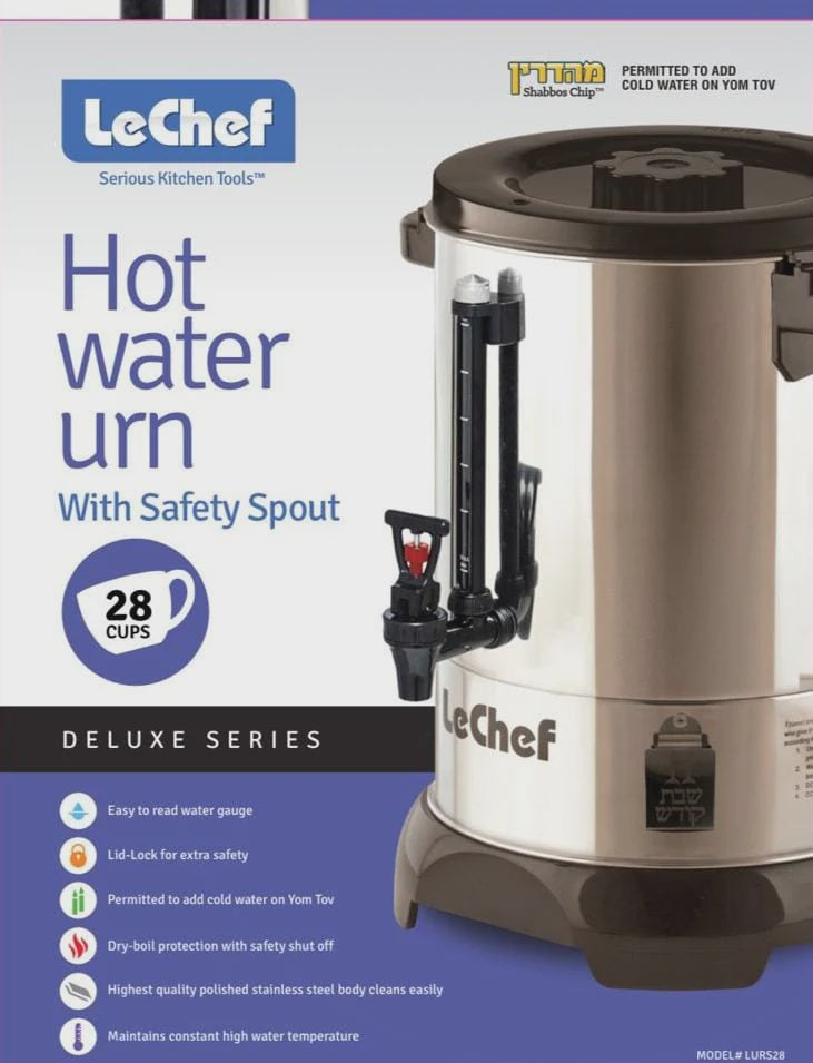 LUR28 - LE CHEF URN 28 CUP, WITH SHABBOS SAFETY SPOUT