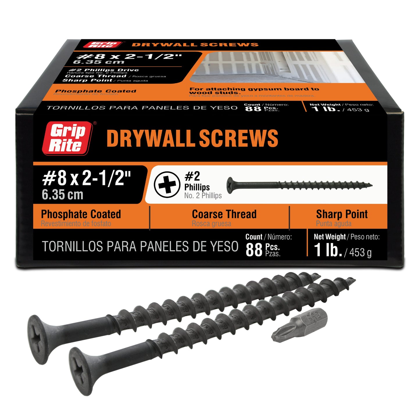 212CDWS1 - #8 x 2-1/2-in Bugle Coarse Thread Drywall Screws 1-lb ( 88 -Pack )