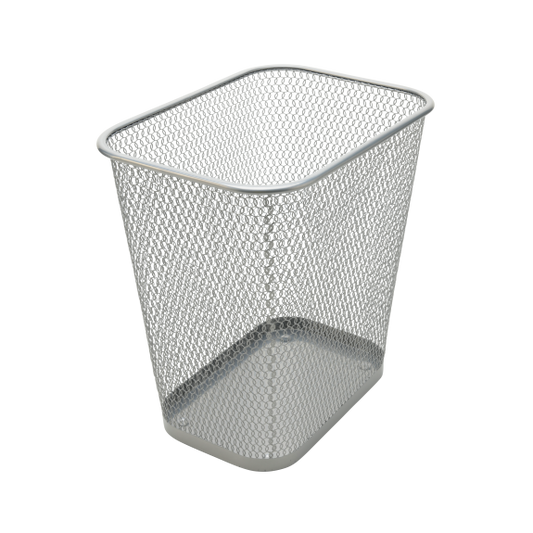 1042 - Square Waste Bin Silver