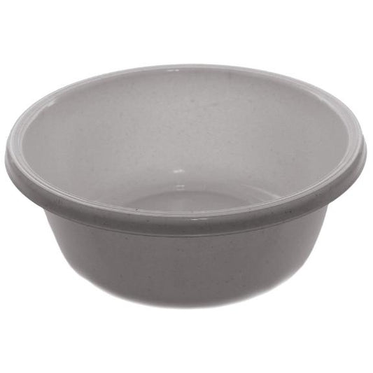1147 - Round Plastic Wash Basin 9.75in white w dots