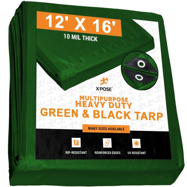 TP-HD1216 - TARPAULIN-HD 10 mil GREEN- 12 FTx 16 FT