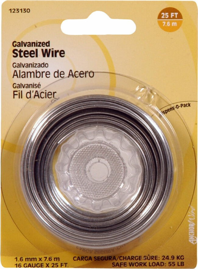 OOK-123130 - WIRE-16 GAUGE GALVANIZED STEEL WIRE 25′