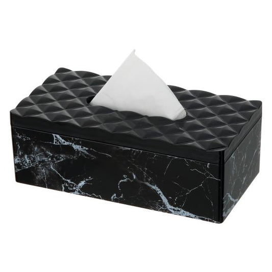 1238 - Tissue Box Black W/ Marble Printing