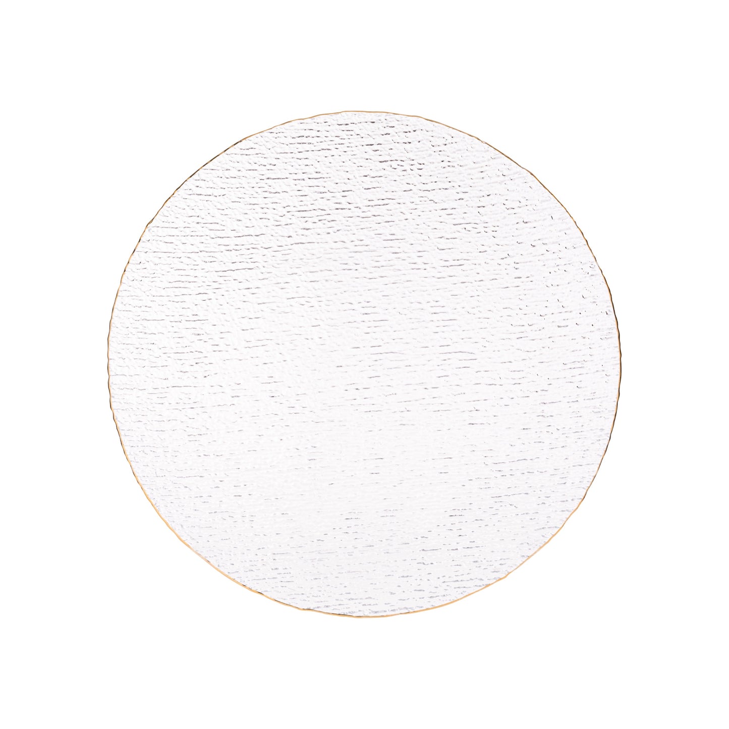 VD-1302-CG - Vikko Decor- Pine, Pebble Clear with Gold Rim, Glass Chargers, 13''