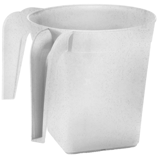 1332 - Square Plastic Wash Cup White w/ Dots
