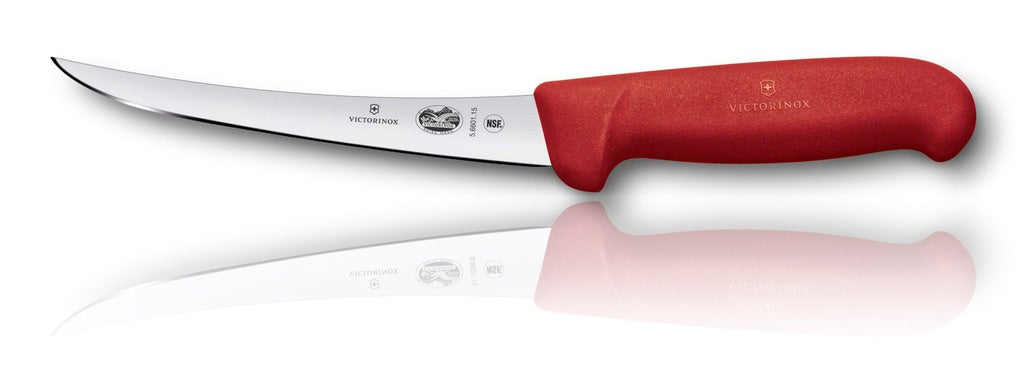 5.6601.15 - Fibrox, Boning Knife, Curved Semi Stiff Blade, Red, 6"