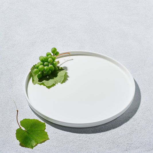 VK-00490 - Vikko - Aidan, White Stackable Bone China, Round Plate 12"