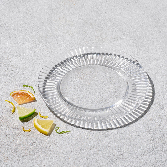 VD-0609-CL - Vikko - Decor, Forest, Ribbed Glass Bread and Butter Plate, Clear, 6.5"