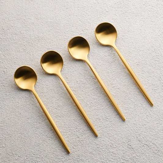 VF-S410-VG - Vera, Brushed Gold, 18/10, Coffee Spoon, 4pk