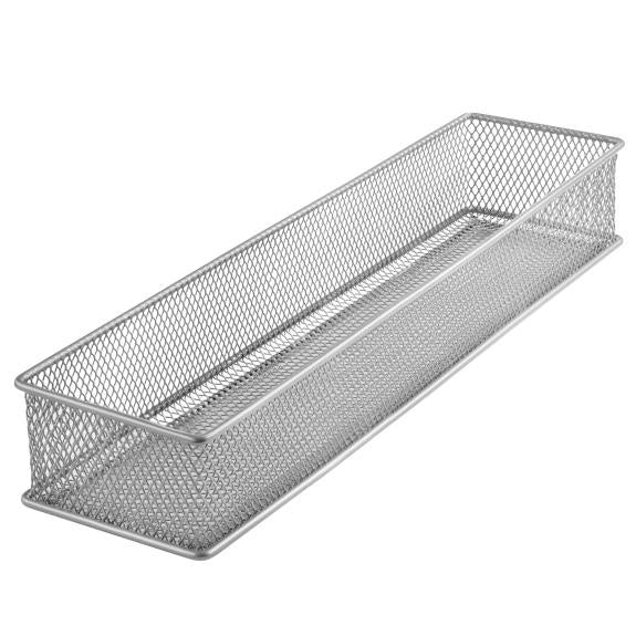 1597 - Mesh Organizer Basket 3x15x2 Inch Silver