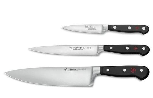 W-9608-1120160301 - Wusthof - Cooking Knife set 3 Pc, 3.5"",Paring , 6"", Utility, 8"", Cooking, Black