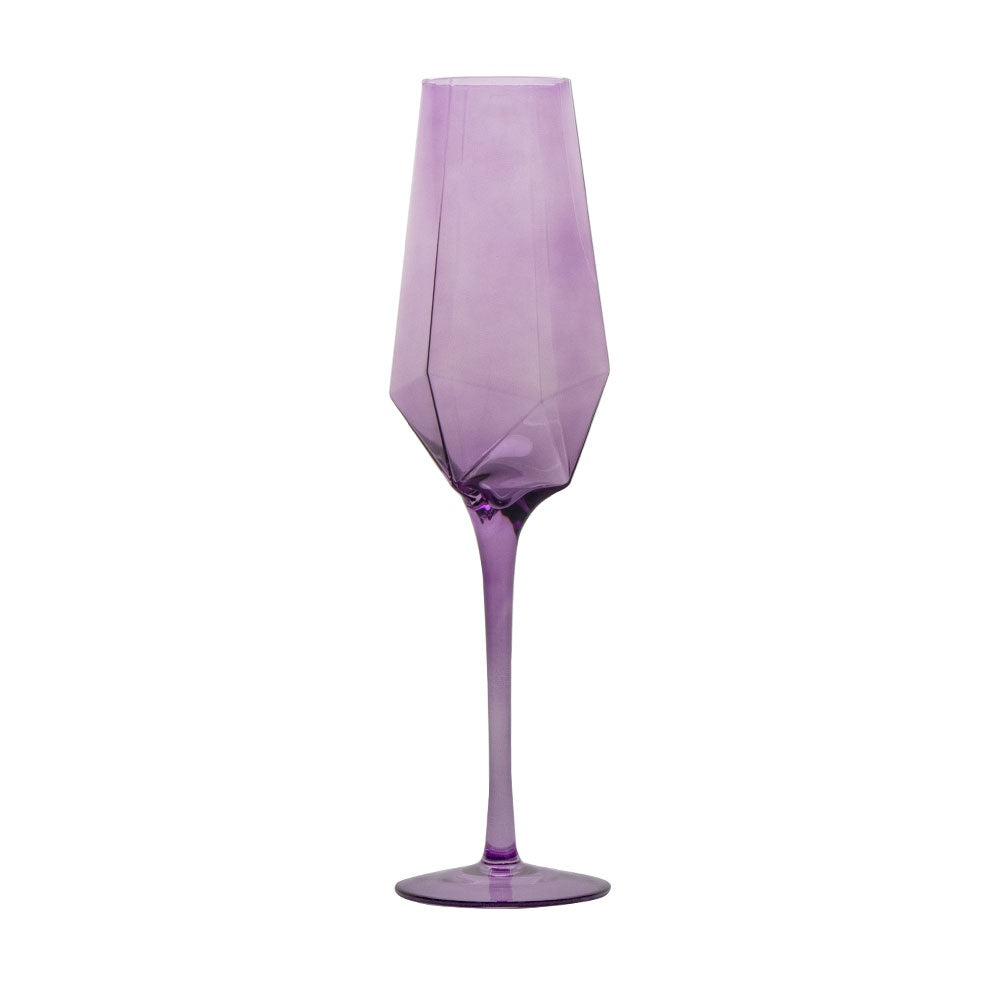VD-7015-PU - Vikko Decor - Sparkle, Purple, Champagne Flute, Glass, 15 Oz