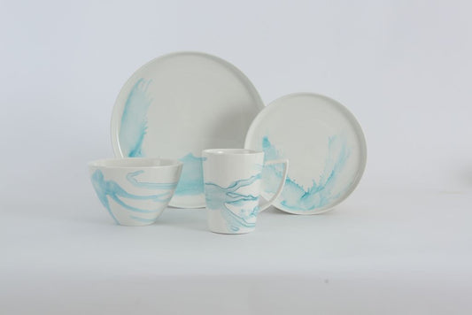 VC-1601-SB - Vikko Classic - Sunset Blue, Fine Porcelain 16 Pc Dinnerware Set