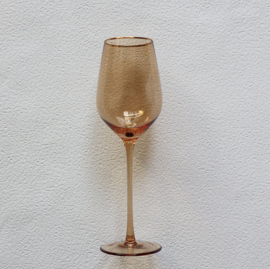 VD-P13-AM - Vikko Decor - Platinum, Amber with Gold Rim, Wine Glass, 13.5 oz