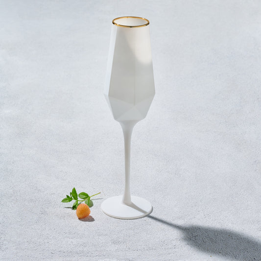 VD-7015-WH - Vikko Decor - Sparkle, White, Champagne Flute, Glass, 15 Oz