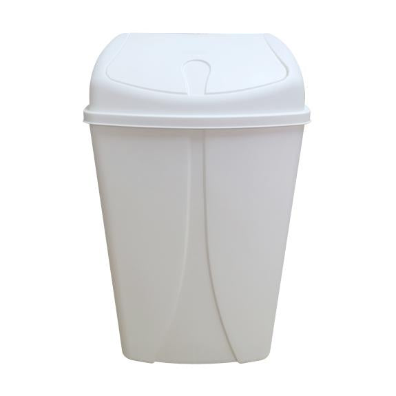 1662 - Plastic Swing Trash Bin 50 Liter, White