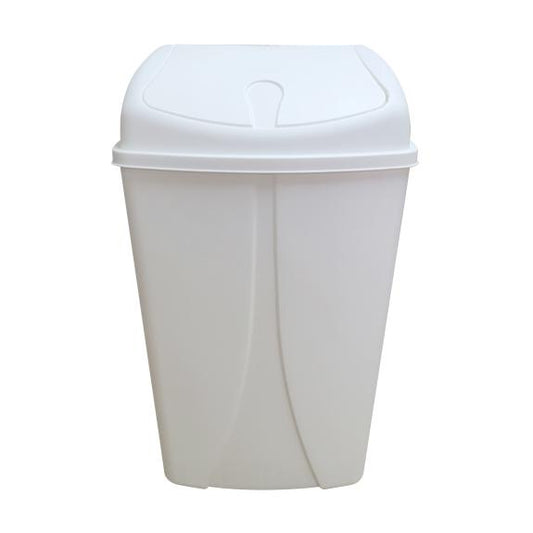 1662 - Plastic Swing Trash Bin 50 Liter, White