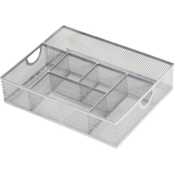2262 - Desk Drawer Organizer, Metal Mesh, Silver