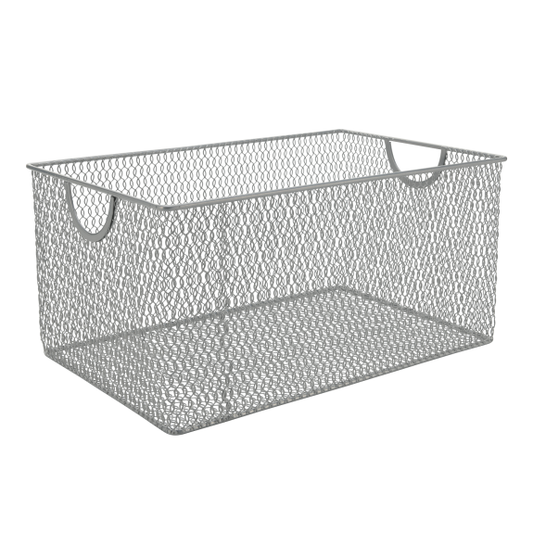 2321 - Mesh Silver Storage Basket Medium Size