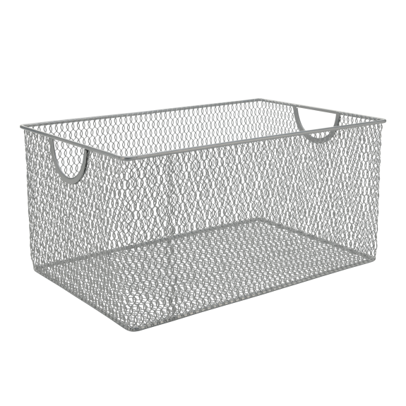 1100 - Wire Mesh Bin Silver 10 X 6.5 x 4.5 In.
