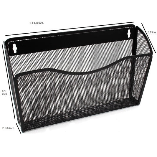 2445 - Single Pocket Wall File Mesh Black