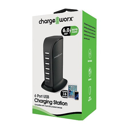 CHA-CX2107BK 6 Port Charging Station USB & USC-C Rapid Charge