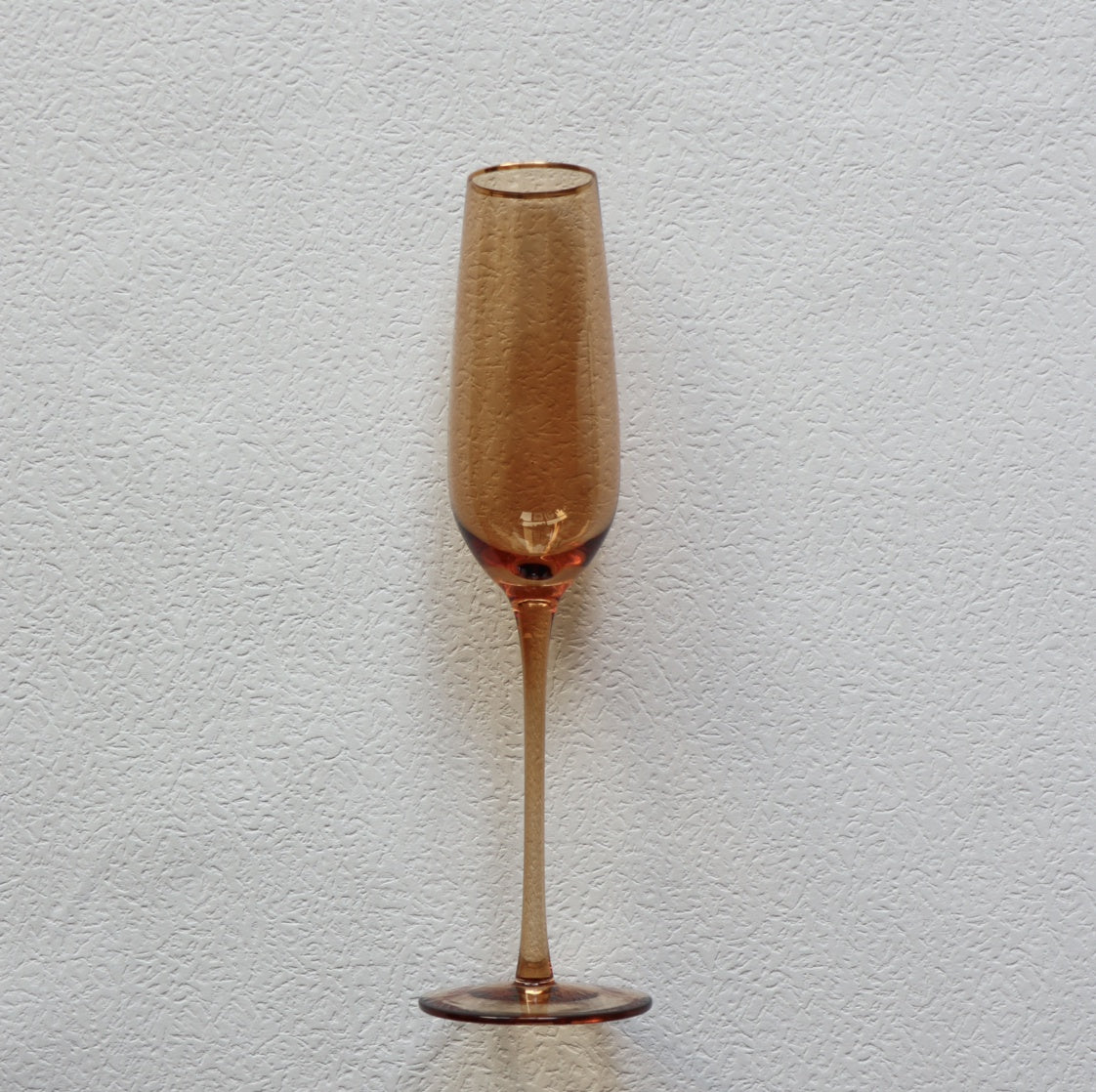 VD-P8-AM - Vikko Decor - Platinum, Amber with Gold Rim, Champagne Flute Glass, 8.5 oz